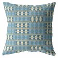 Palacedesigns 18 in. Spades Indoor & Outdoor Throw Pillow Muted Light Blue & Cream PA3677053
